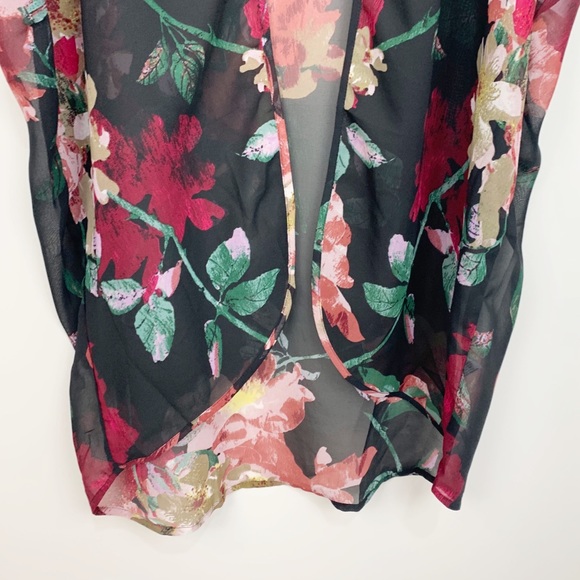 Shake It Up Floral Kimono Duster Coverup 1X 2X - Picture 6 of 6